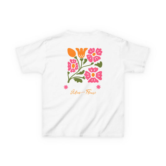 Kids Tee — Retro Floral "Believe in Flowers" Graphic