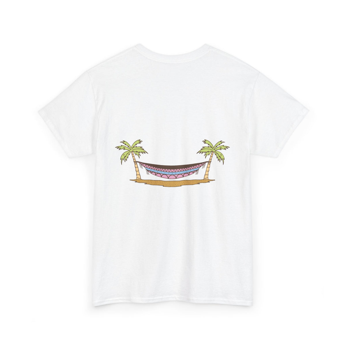 T-Shirt — Tropical Hammock Palm Tree Graphic Tee (Relax, Beach Vibes)