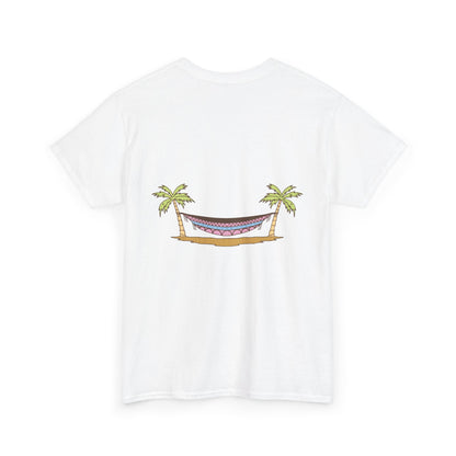 T-Shirt — Tropical Hammock Palm Tree Graphic Tee (Relax, Beach Vibes)