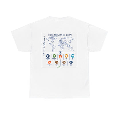 Travel Stamp Map T‑Shirt — "Been There, Can You Guess?" World Travel Tee