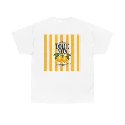Dolce Vita Lemon Tee — Vintage Striped Graphic T-Shirt