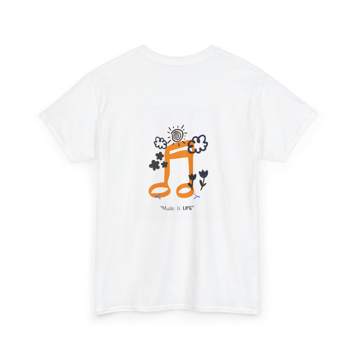 Music Is Life Tee — Playful Music Note Graphic T-Shirt