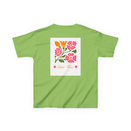 Kids Tee — Retro Floral "Believe in Flowers" Graphic