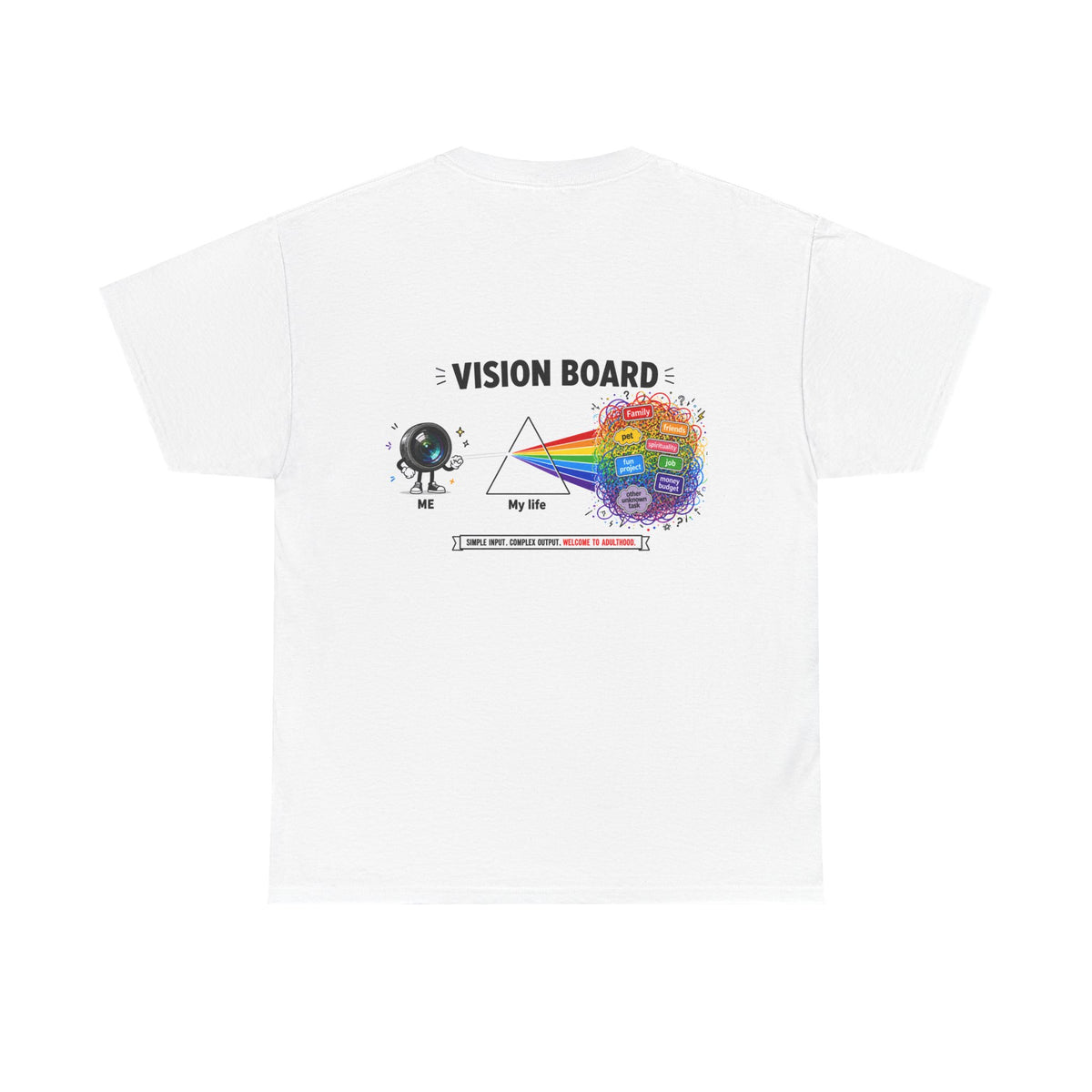 Vision Board Graphic Tee — Prism Rainbow Goals T‑Shirt