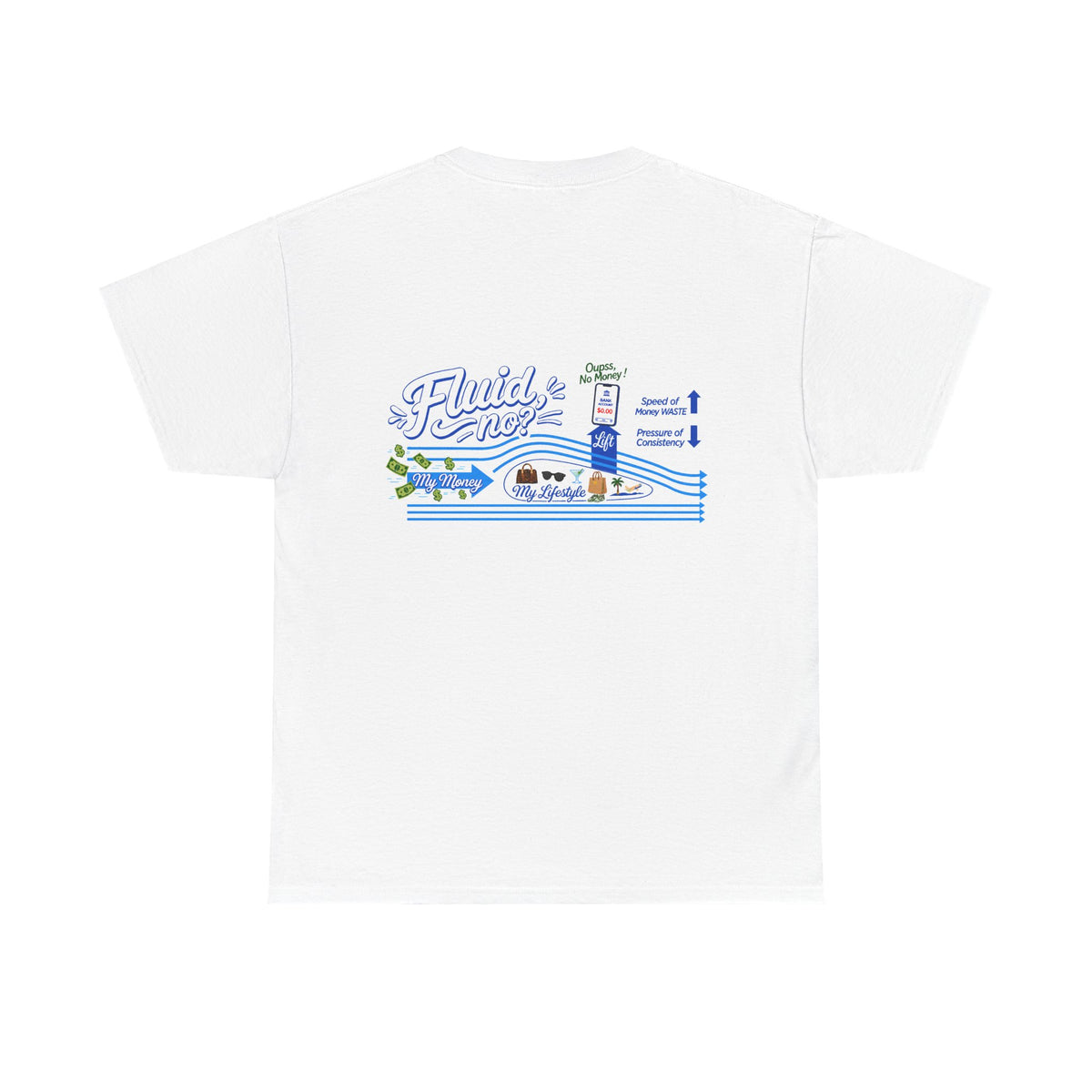 Coastal River Run Tee — "Fluid Love" Graphic T-Shirt