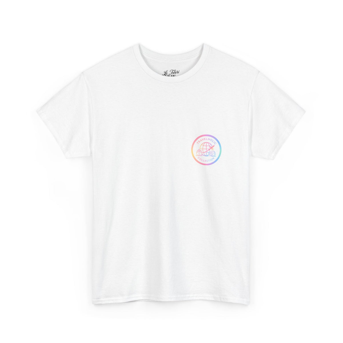 Travel Addict T-Shirt — Pastel World Map Tee for Travelers
