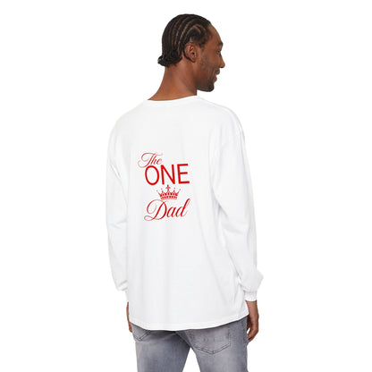 The One Dad Long Sleeve Tee — "The One" Crowned Father Design