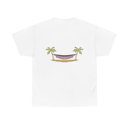 T-Shirt — Tropical Hammock Palm Tree Graphic Tee (Relax, Beach Vibes)