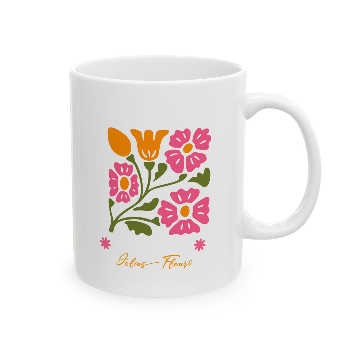 Floral Teacher Mug – "I Teach Tiny Humans" Ceramic Coffee Cup (11oz, 15oz)