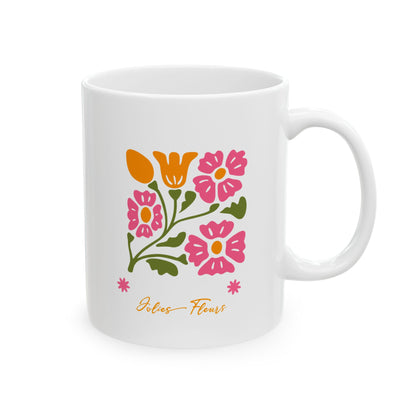 Floral Teacher Mug – "I Teach Tiny Humans" Ceramic Coffee Cup (11oz, 15oz)